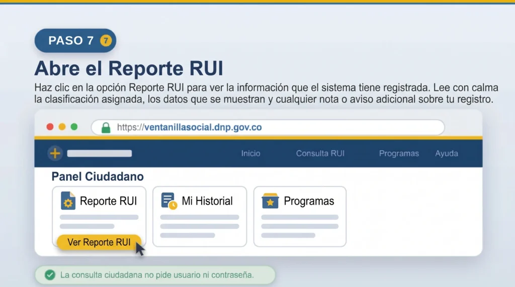 Paso 7. Abre el Reporte RUI